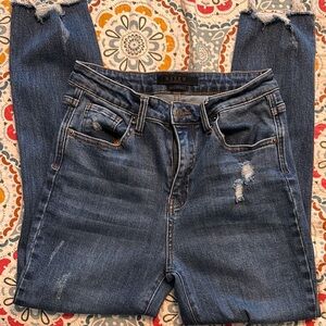 Women's Blue Distressed High Rise Jeans